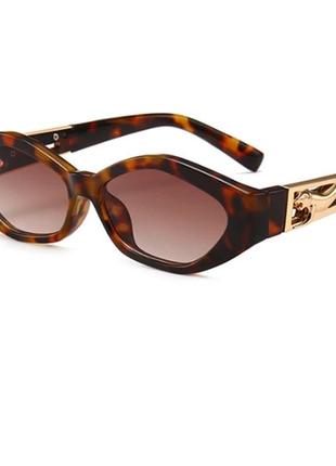 Солнцезащитные очки женские ретро стиль леопардовые