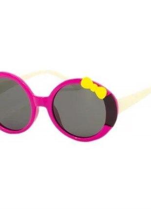 Детские очки солнцезащитные розового цвета с милым бантиком на...