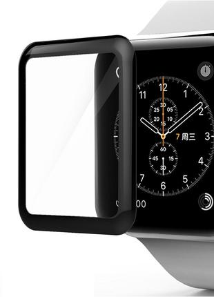 Захисне скло Full Screen для Apple Watch 42 mm (3D скло чорног...