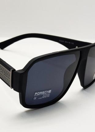 Поляризационные мужские солнцезащитные очки в черной матовой о...