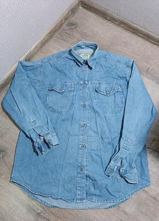 Рубашка блакитна джинсова