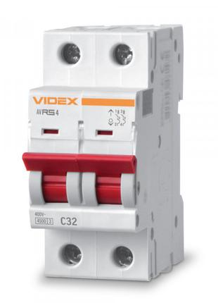 Автоматичний вимикач RS4 2п 32А С 4.5кА VIDEX RESIST
