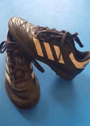Кожаные сороконожки бутсы кроссовки для футбола adidas 29-28ра...