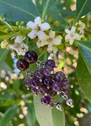Серьги - грозди из аметиста ′гроздь винограда′