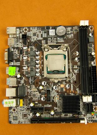 Материнская плата s1155 ZX-H61C B75 V2.3 DDR3 + процессор Cele...