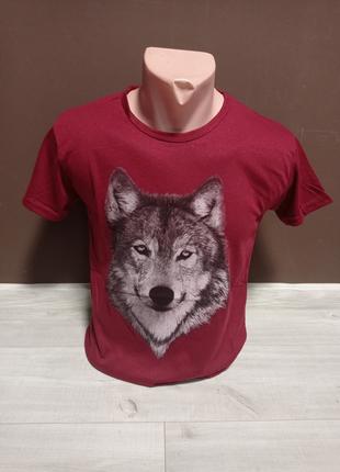 Подростковая футболка для мальчика Турция Волк на 12-18 лет бо...