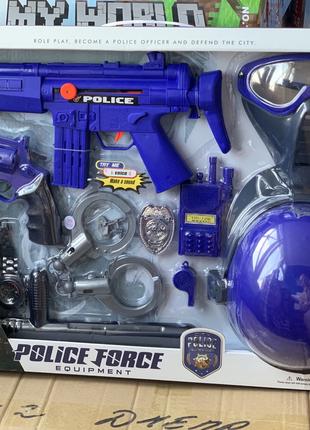 Детский игровой военный набор снаряжение, Набор полиции c авто...