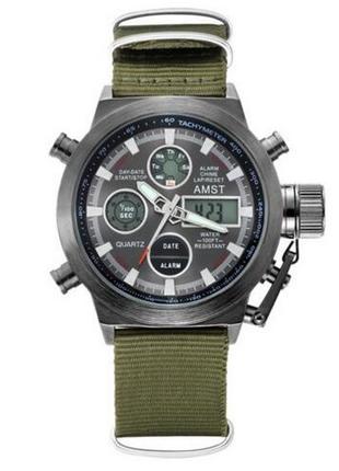 AMST 3003 Black-Black Green Wristband