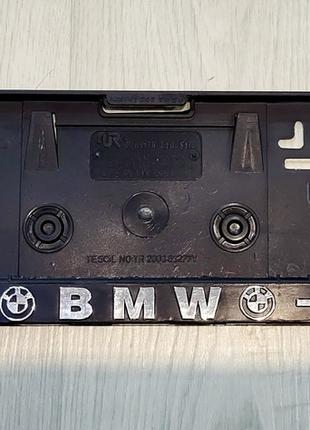 Рамка под номер с рельефной надписью БМВ BMW, Рамка Черная, ра...