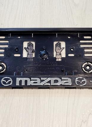 Рамка под номер с рельефной надписью Mazda Мазда, Рамка Черная...