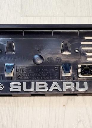 Рамка под номер с рельефной надписью Subaru Субару, Рамка Черн...