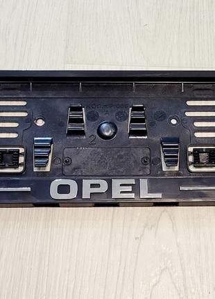 Рамка под номер с рельефной надписью Opel Опель Рамка Черная, ...