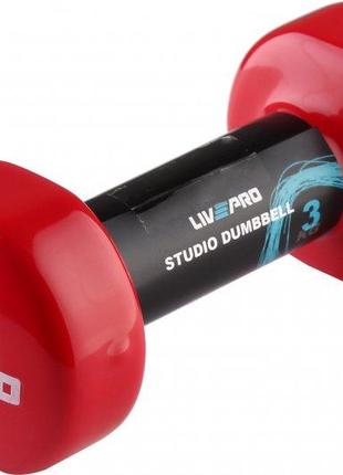 Гантель виниловая LivePro STUDIO DUMBBELL красная 3кг LP8076-3...