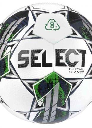 Мяч футзальный Select FUTSAL PLANET v22 бело-зеленый размер 4 ...