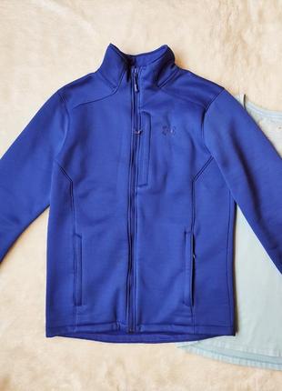Синя спортивна куртка кофта тепла толстовка з блискавкою зіп-ф...