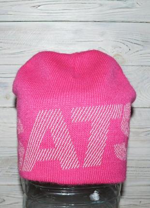 Рожева шапка з написом