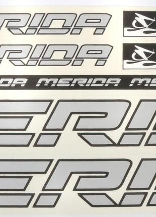 Наклейка Merida на раму велосипеда, серебристый (NAK032)