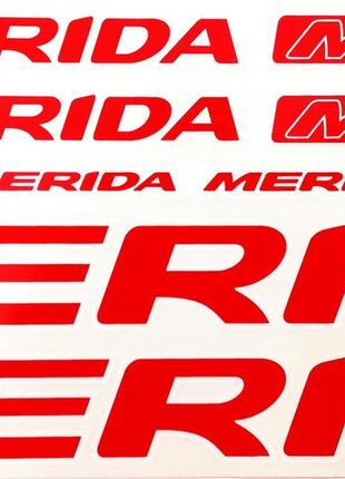 Наклейка Merida на раму велосипеда, червоний (NAK053)