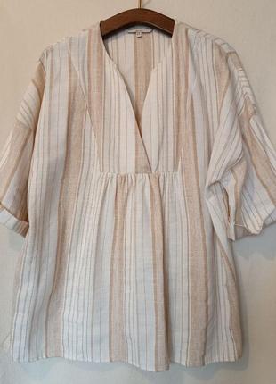 Casnal collection by f&f бежева полосата жіноча блузка р.42/xl