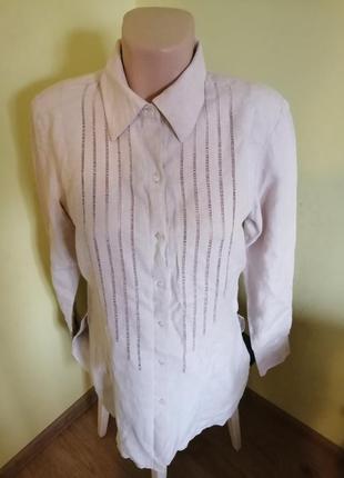 Блузка рубашка лен 48 размер