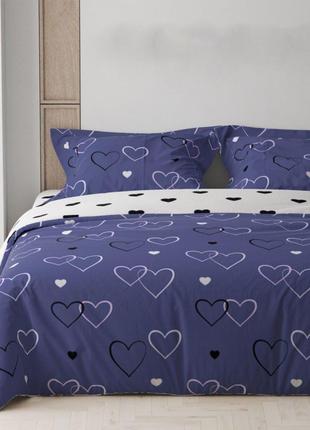 Комплект постельного белья ТЕП "Navy blue love" (Евро)