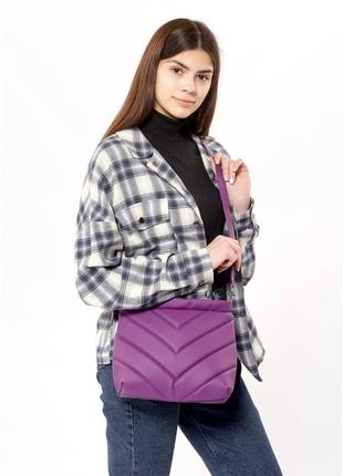 Женская сумка кросбоди rose строченая фиолетовая