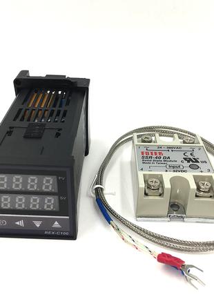 Терморегулятор Контроллер температуры (ПИД-контроллер) REX-C100