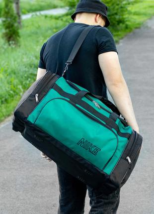 Дорожная спортивная сумка Nk biz green зеленая черная для трен...