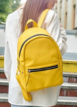 Стильный женский кожаный повседневный рюкзак Dali LPS желтый э...