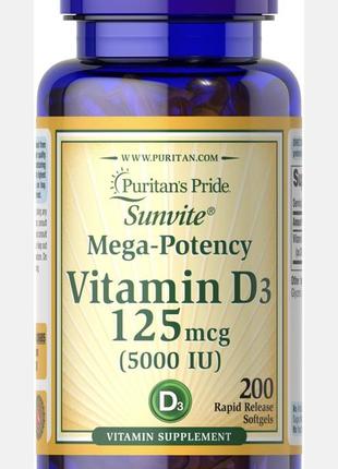 Витамин д3  puritan´s pride vitamin d3 125 mcg(5000 iu). 200 к...