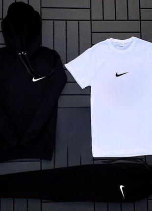 Худі чорний+штани+футболка біла Nike