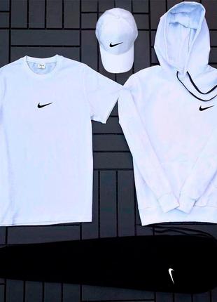 Худі+штани+футболка+кепка білий Nike