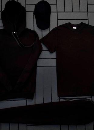 Худі+штани+футболка +кепка BAZA чорний