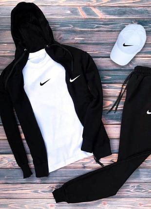 Зіппер+штани+футболка біла+кепка біла Nike