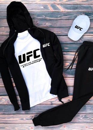 Зіппер+штани+футболка біла+кепка біла UFC