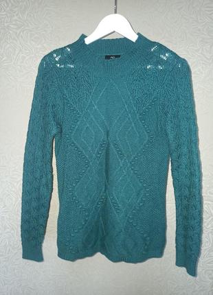 Зеленый свитер m&amp;co с добавлением шерсти р. с-м