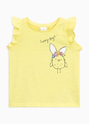 Желтая футболка next с пасхальным кроликом р. 3-4 года