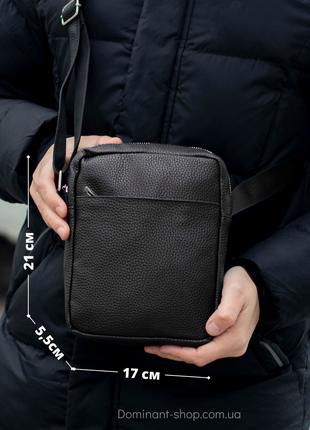 Стильная мужская сумка-мессенджер Totez черного цвета из экоко...
