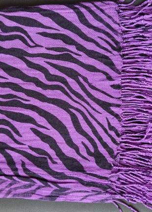 Платок шарф фиолетовый тигровый