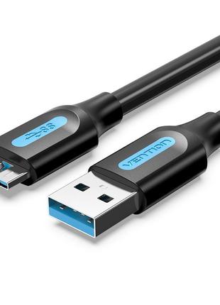Кабель Vention USB Type-A 3.0 к Micro USB Type B 3.0 0,25 м Че...