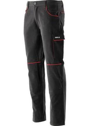 Штани робочі COMFY розмір XL, чорно-червоні, 7 кишень, 100% ба...