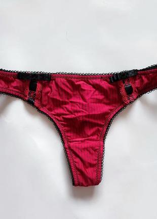 Стринги красные женские брендовые трусы в полоску секси эротик
