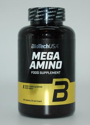 Аминокислоты, mega amino 3200 mg, biotech 100 таблето