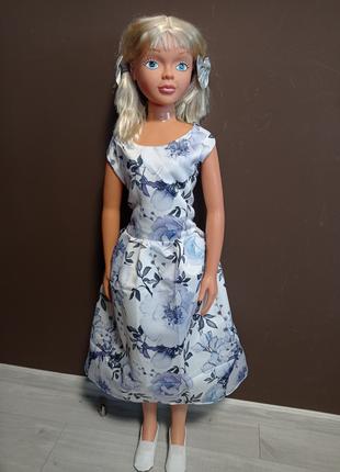 Бальна пишна сукня на ранок та свято Атлас 5-10 років блакитне
