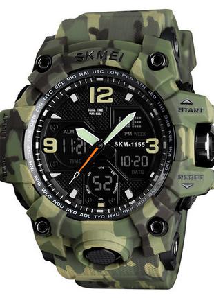 Спортивные мужские часы Skmei 1155B Military Green водостойкие...