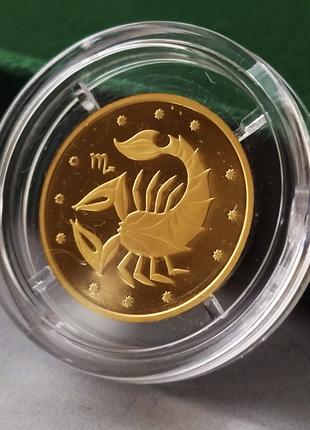 Золотая монета НБУ "Скорпион", 1,24 г чистого золота, 2007