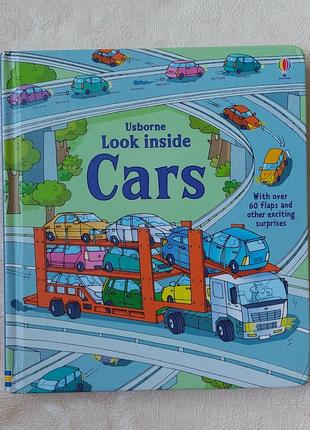 Детская книга с 3d изображениями look inside cars