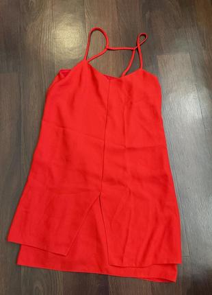 Платье платье распродаж красное мини краткая летняя размер 10/...
