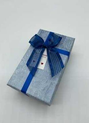 Коробка подарункова прямокутна. Колір блакитний. 9х15х6см. / К...