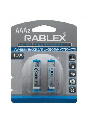 Аккумуляторы Rablex HR03/AAA 1.2V 1000mAh NI-MH (2шт на блистере)